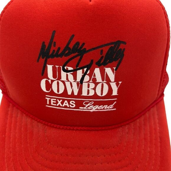 Vintage Mickey Gilley Urban Cowboy Texas Legend Mesh Trucker Snapback Hat Cap OS - Picture 3 of 14